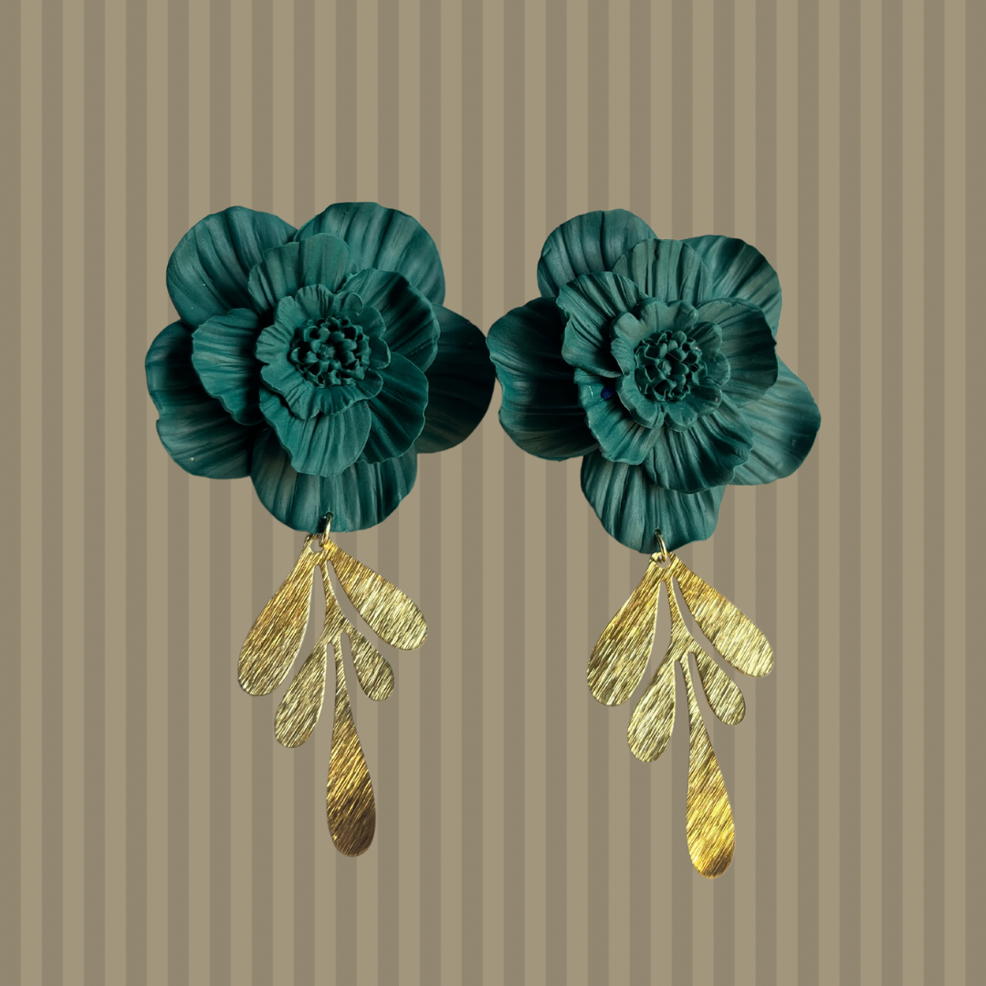 Aros Amalia Verdes ful pétalos