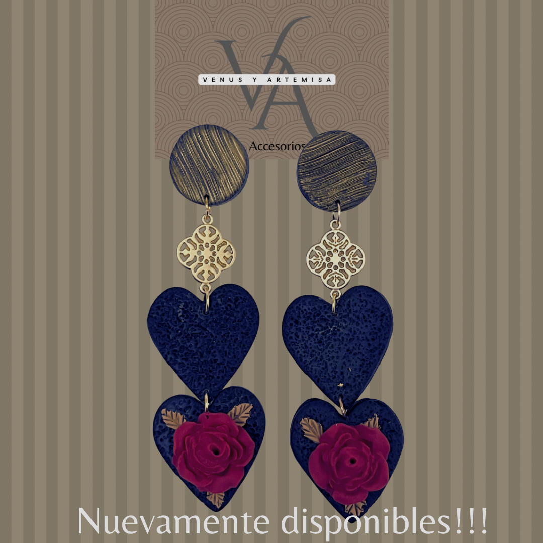 Aros corazón largos