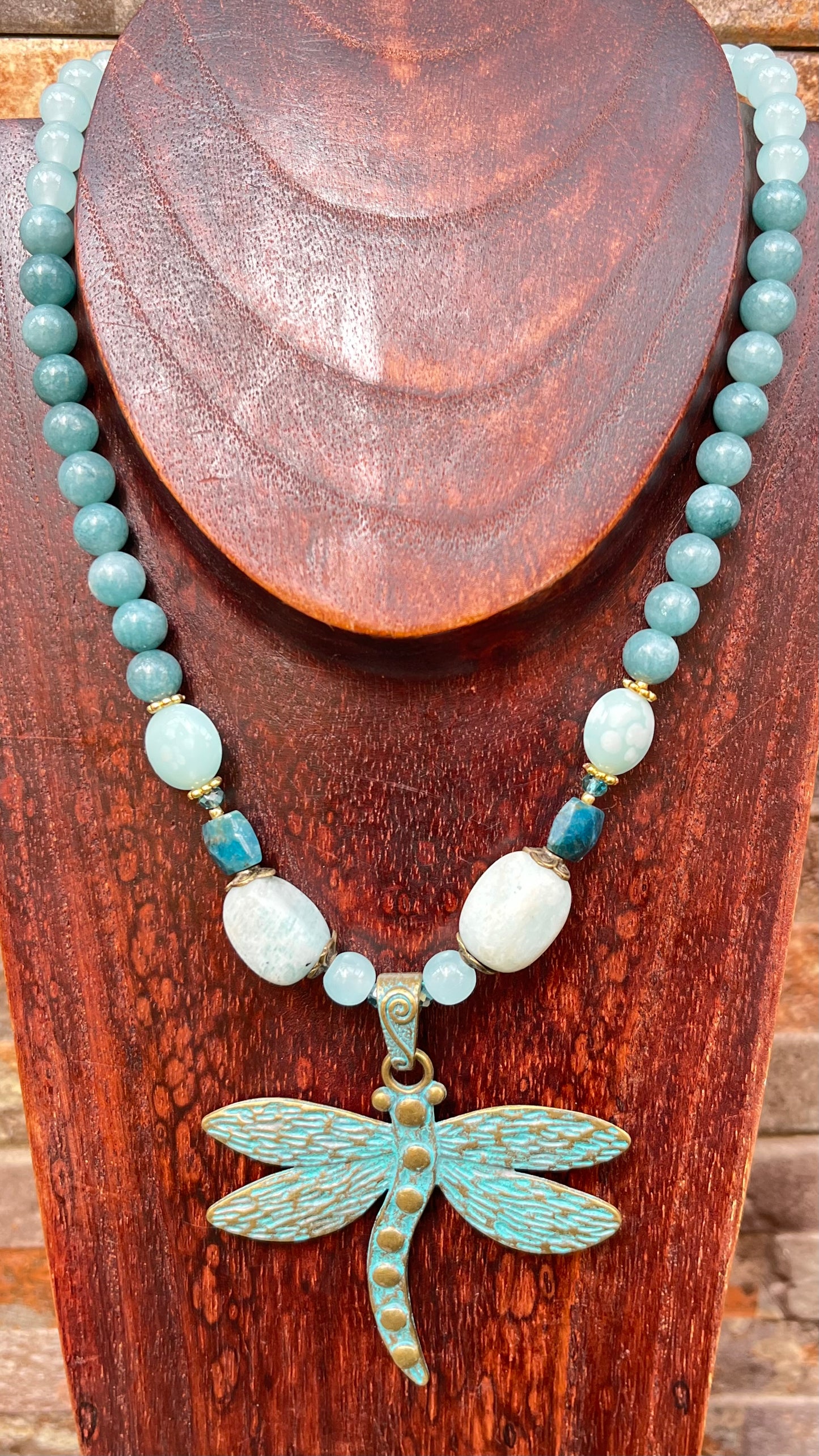 Collar agua marina libélula