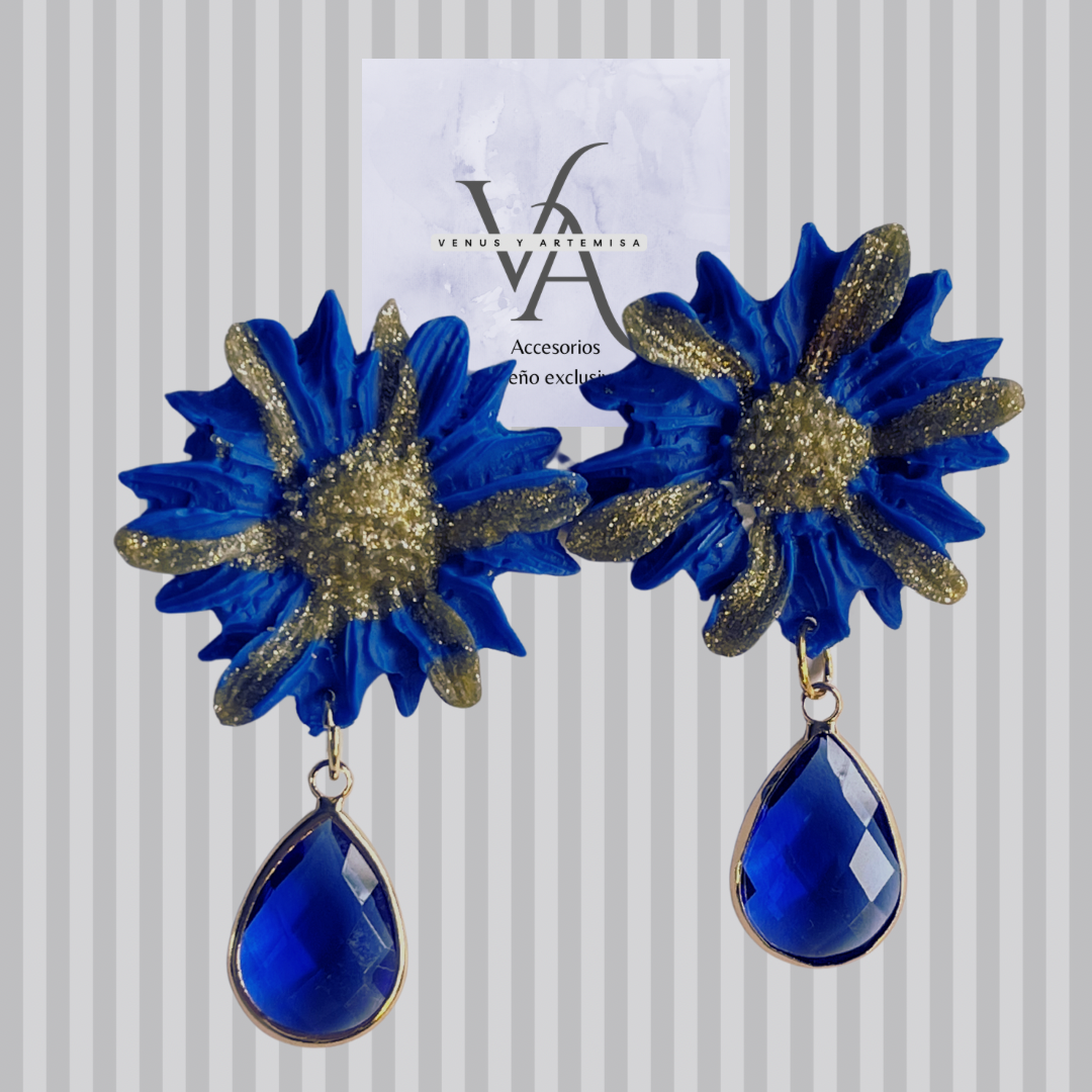 Aros crisantemo cristal colgante