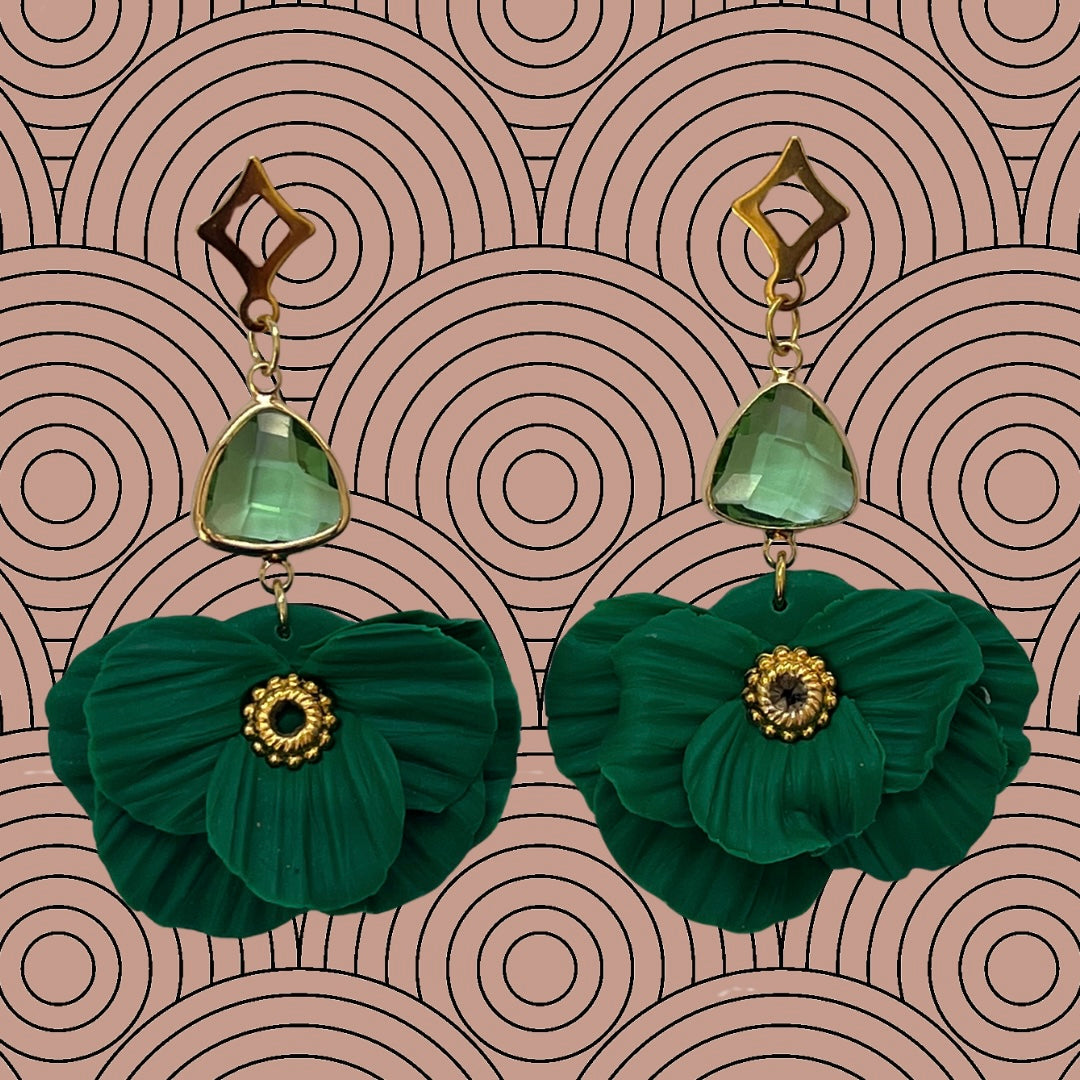 Media flor pétalos esmeralda