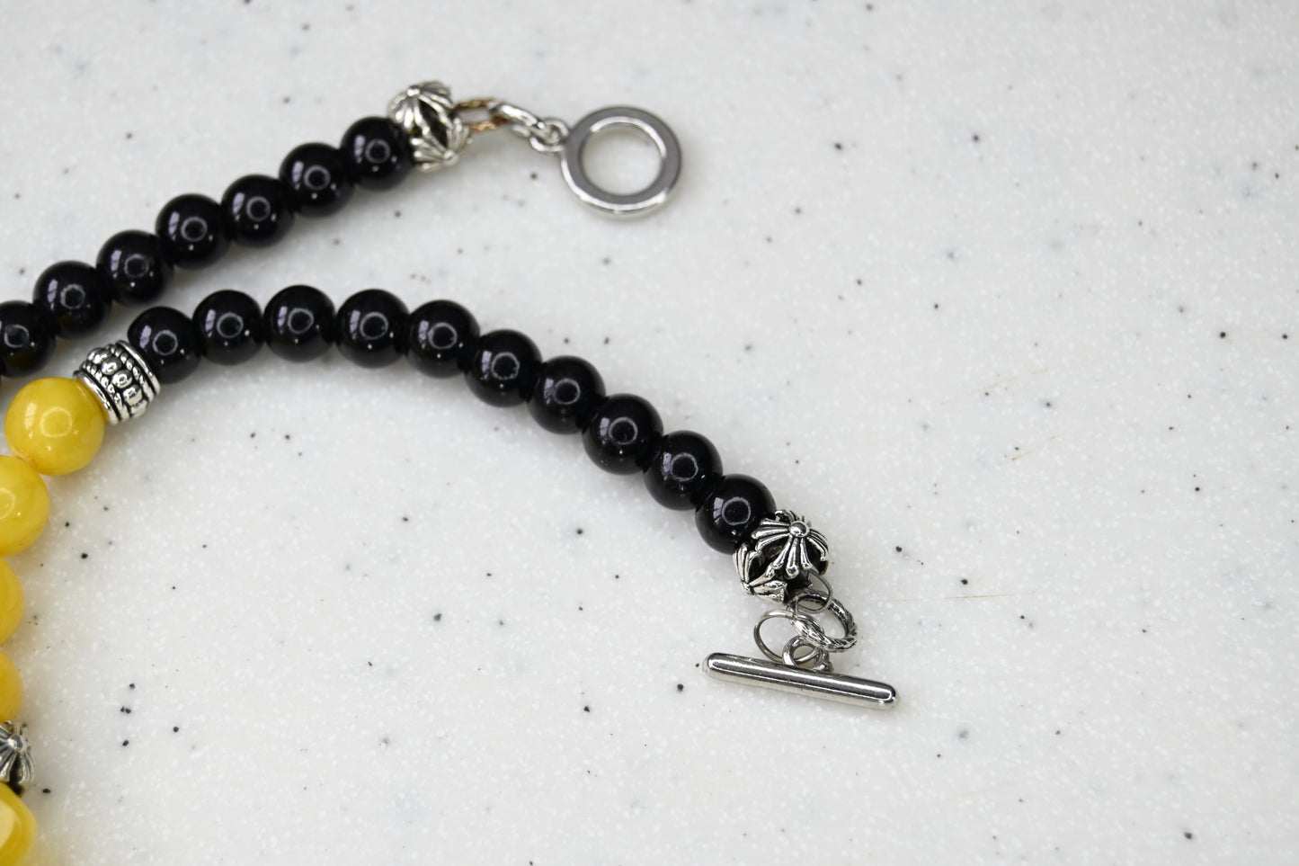 Collar citrino obsidiana