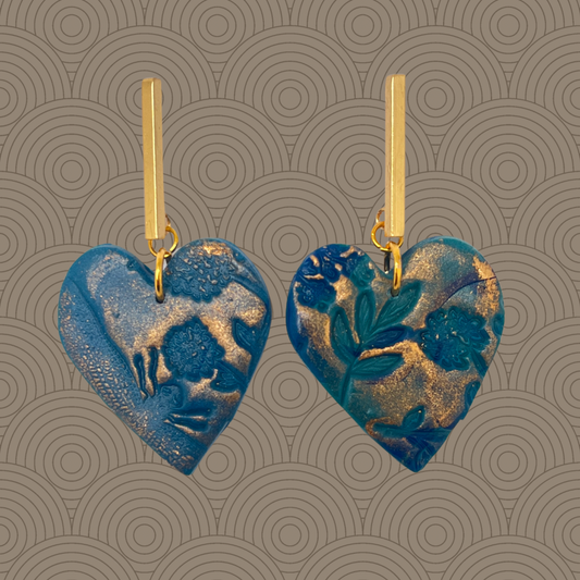 Aros corazón verde