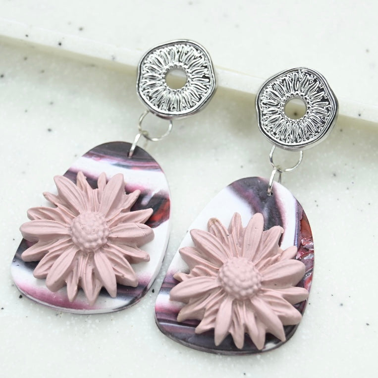 Aros Margaritas Rosadas