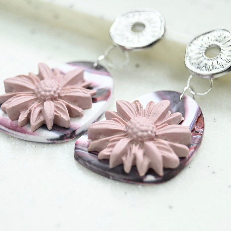 Aros Margaritas Rosadas