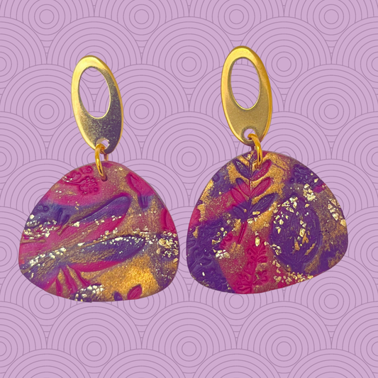 Aros libélula fucsia