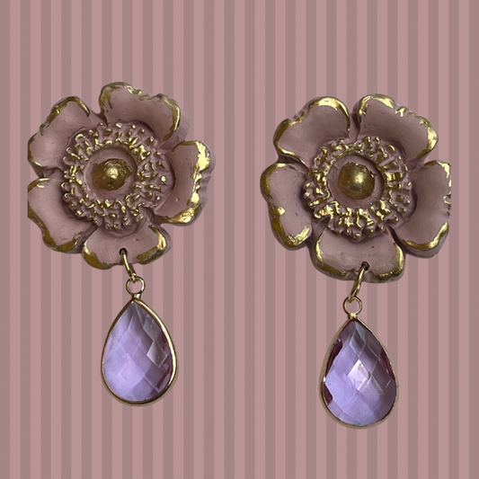 Maxi aros amapola palo-rosa