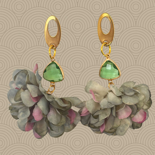 Aros Hortensia verde cristal