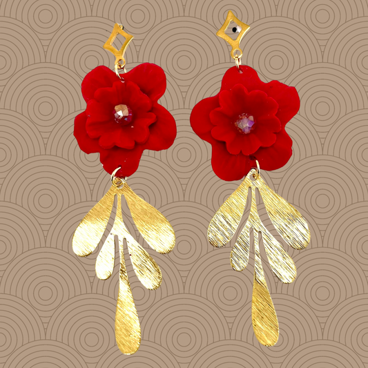 Aros rojos Cecilia