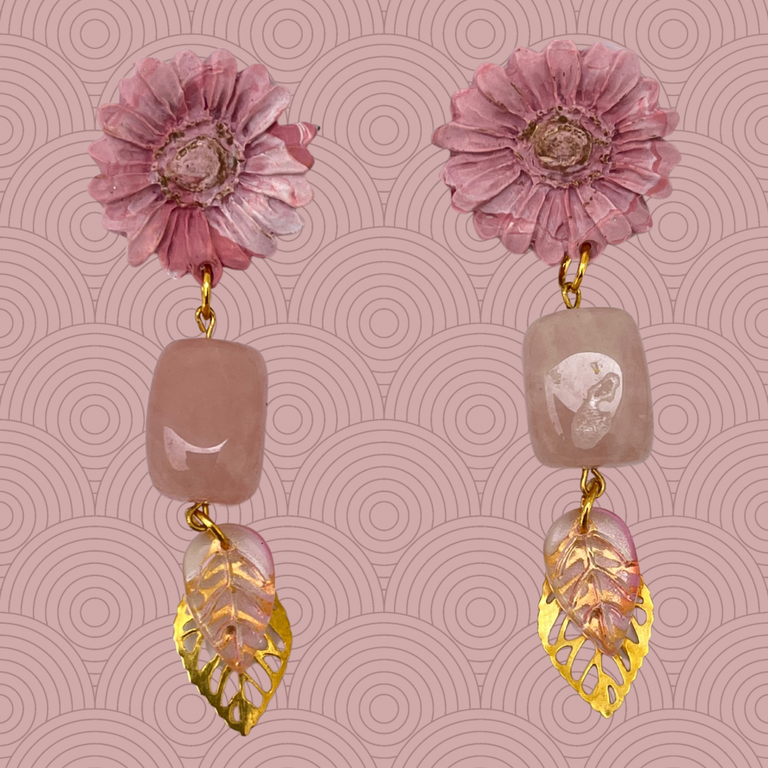Aros cuarzo rosado