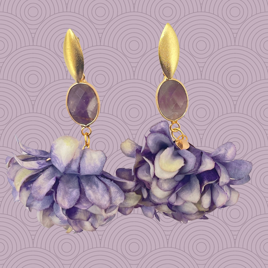 Aros Hortencia morados amatista