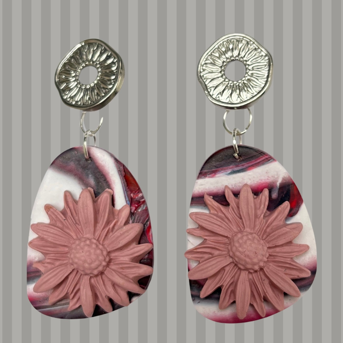Aros Margaritas Rosadas