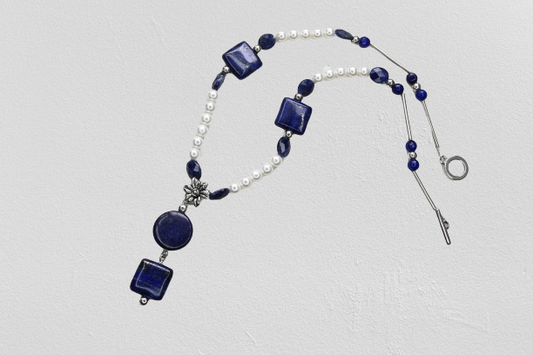 Collar Perlas Austriacas Lapislázuli