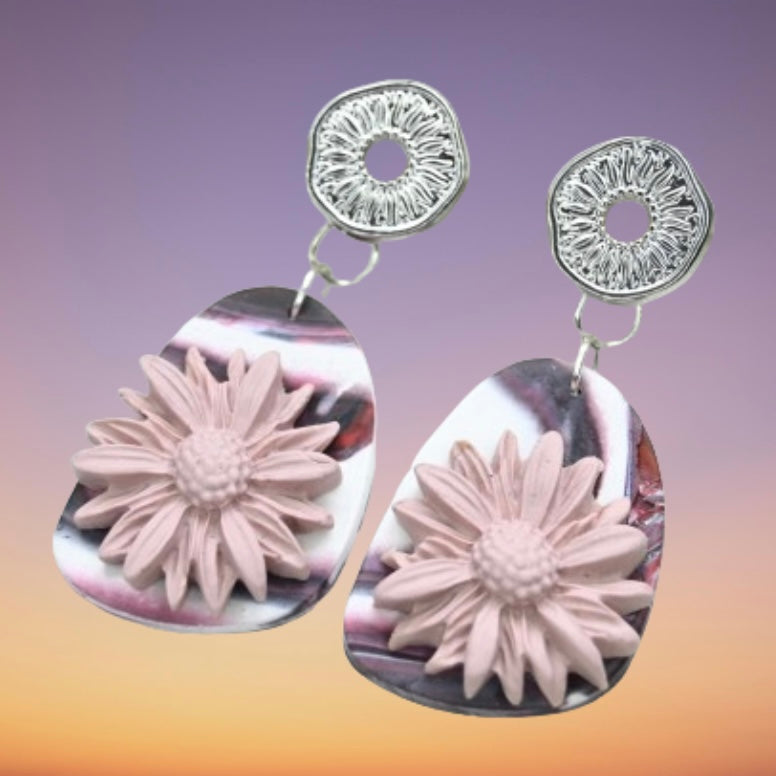 Aros Margaritas Rosadas